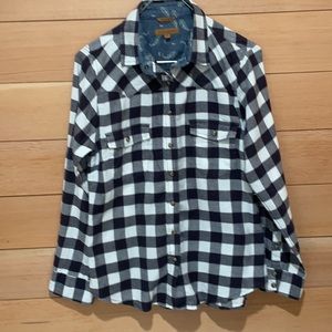 Jachs Girlfriend Plaid Flannel Shirt with Snaps